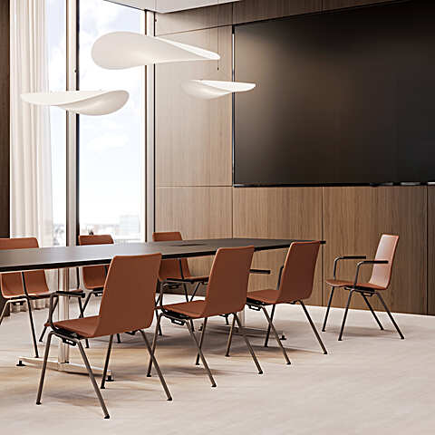 BEWISE FRAME CHAIR 4LA UPH, SAN SIRO MEETING TABLE T-LEG RC 2